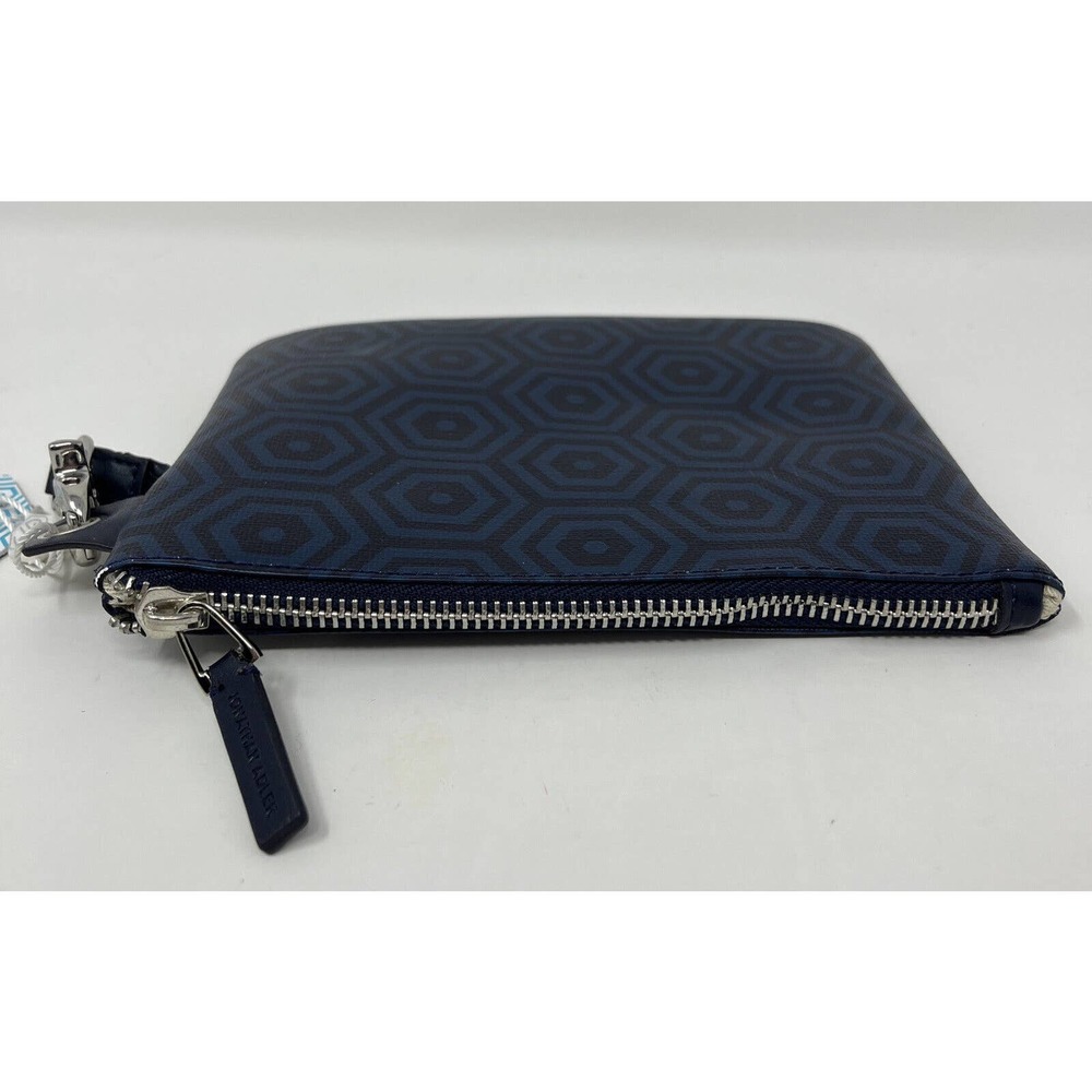 Jonathan Adler Navy Wristlet Silver Charm Jewelry Print Small Zip Pouch NWT - Picture 10 of 11